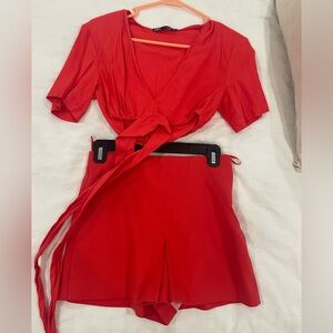 Zara crop top and skirt set